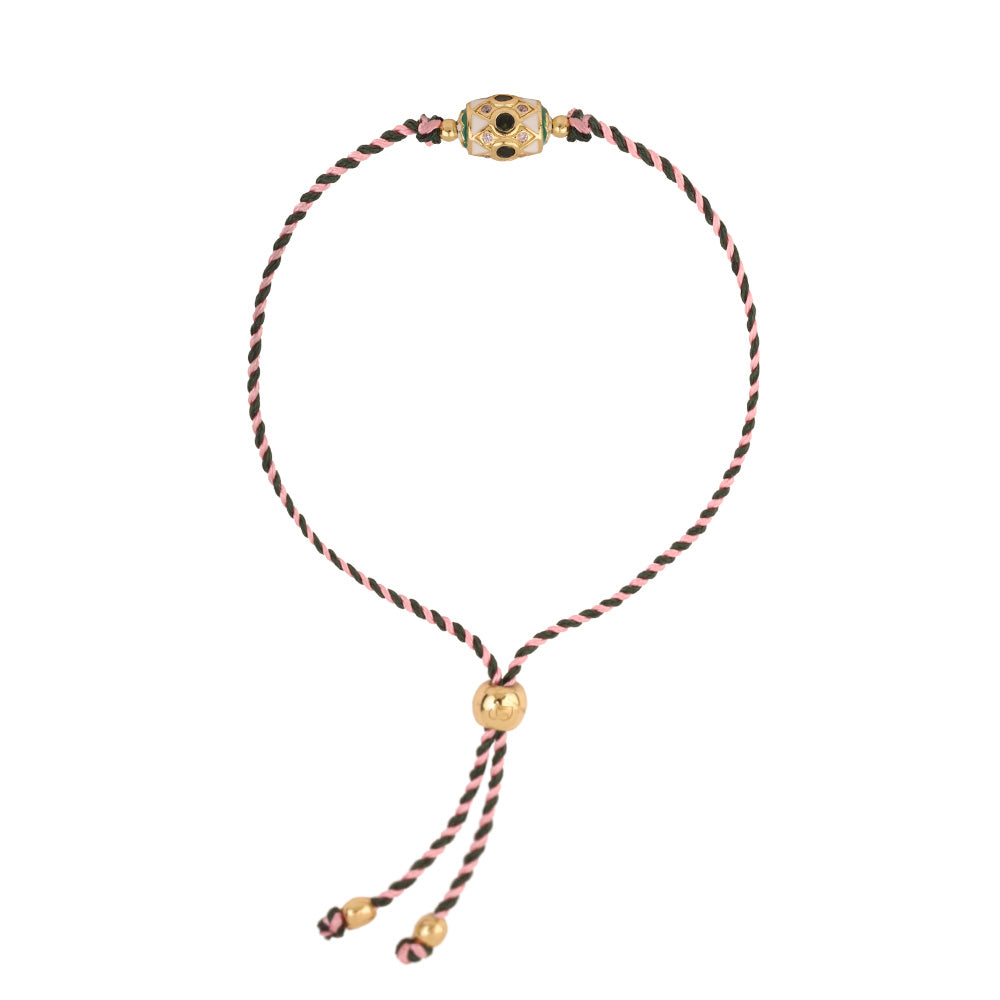 Vinales Bicolor thread Dark green and light pink Bracelet