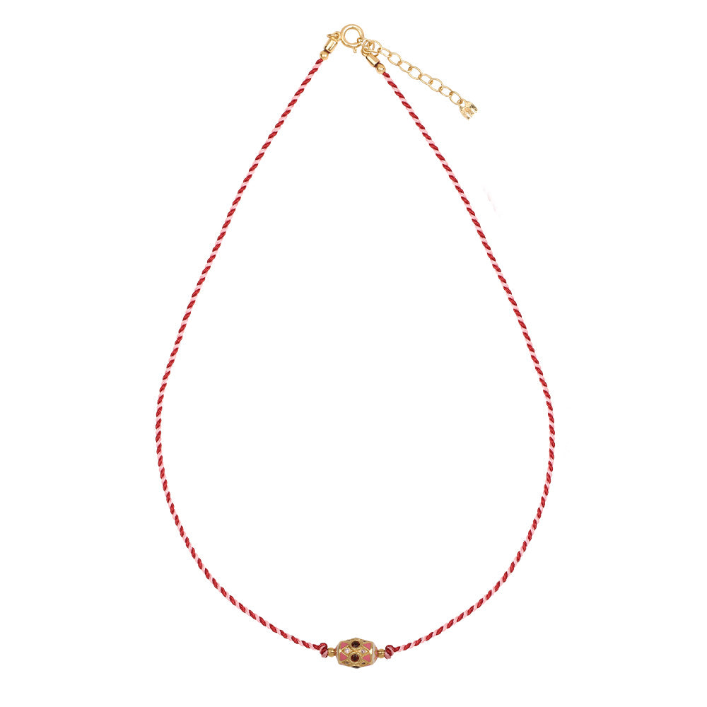 Choker Cien Fuegos bicolor Rouge et rose