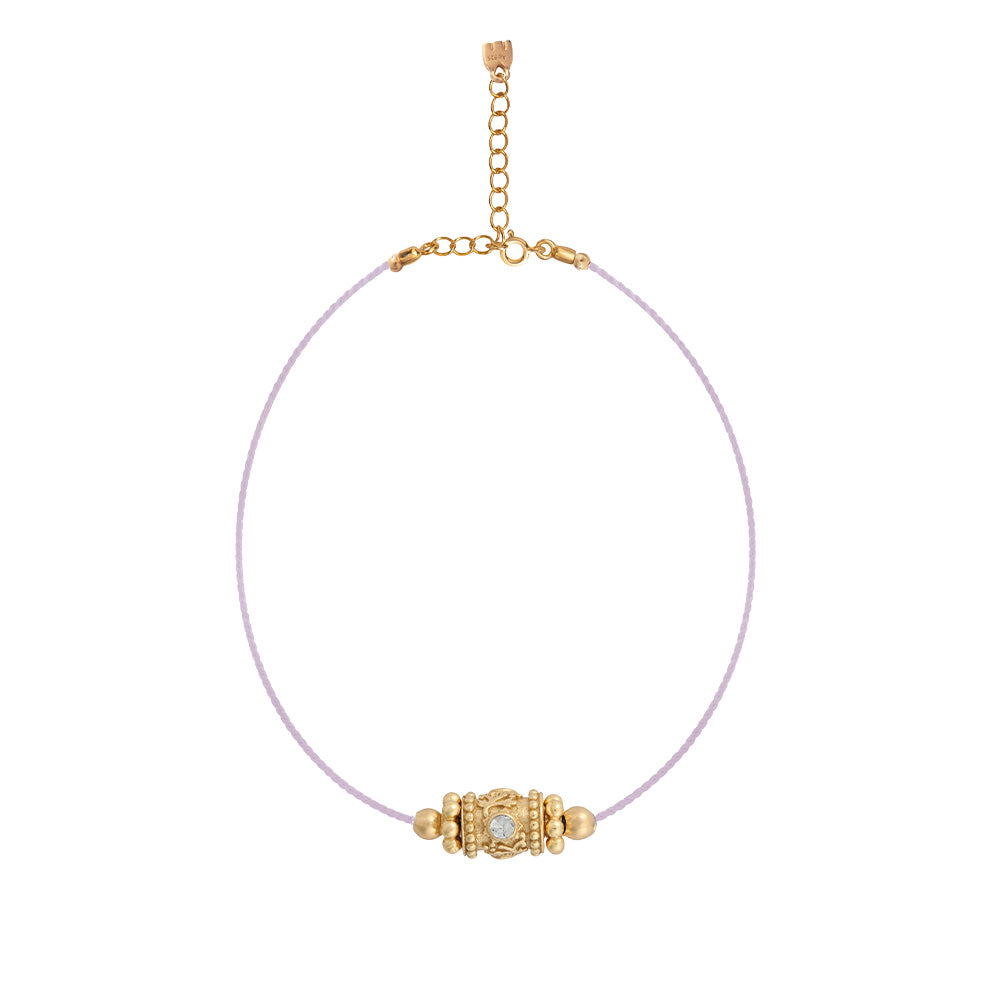 Choker Rakhi 1 blanc topaze Lilac