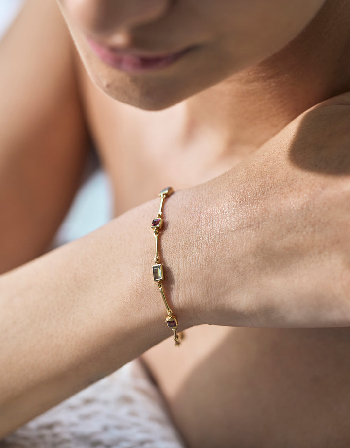 5 Elements Bracelet Tourmaline Rose & Labradorite