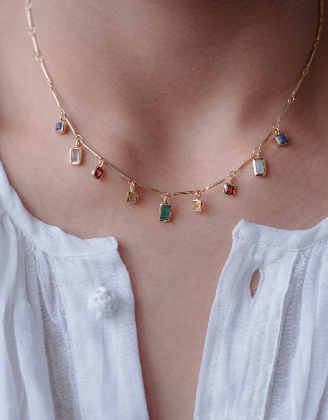 Collier 5 Eléments Onyx Verte, Lapiz