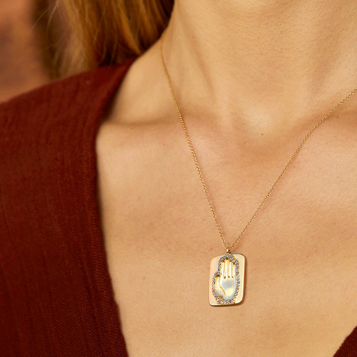 Abhaya Mudra Collier Topaze Blanche
