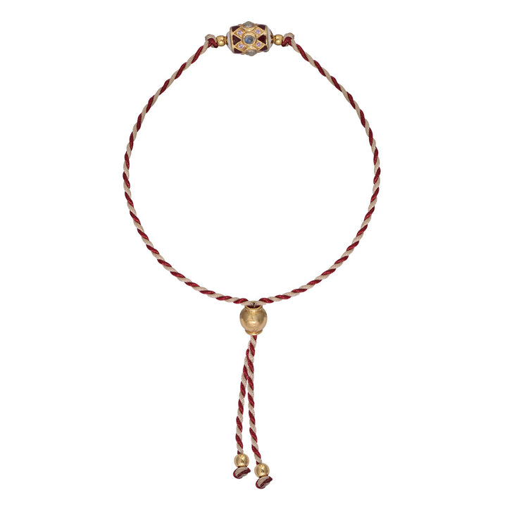 Malecon fil bicolor Blanc cassé et Rouge Bracelet