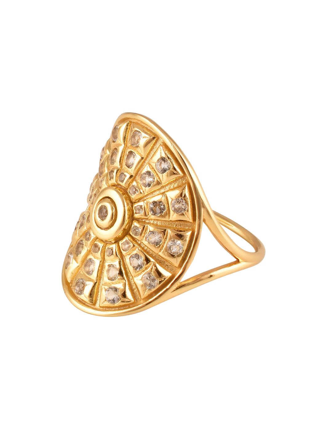 Fortune Wheel Ring White Topaz