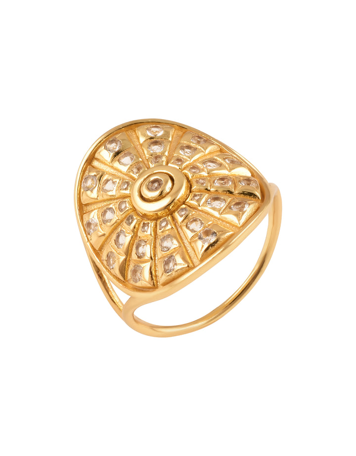 Fortune Wheel Ring White Topaz