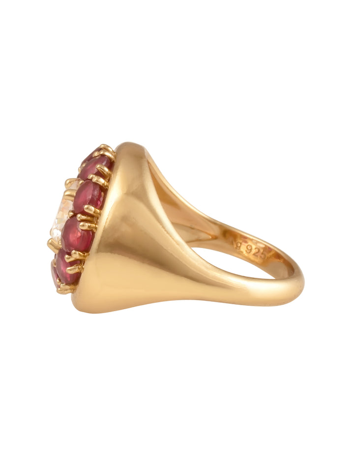 Bague Marigold moissanite Rubis