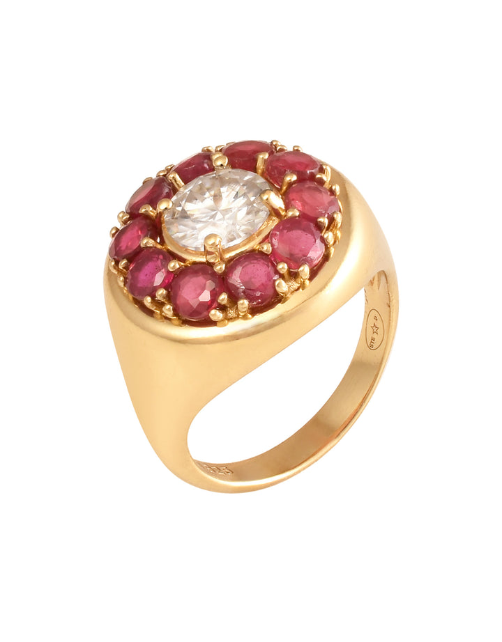 Bague Marigold moissanite Rubis