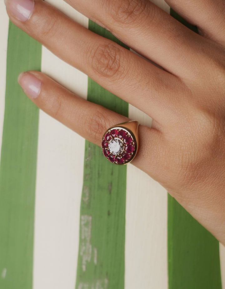 Bague Marigold moissanite Rubis