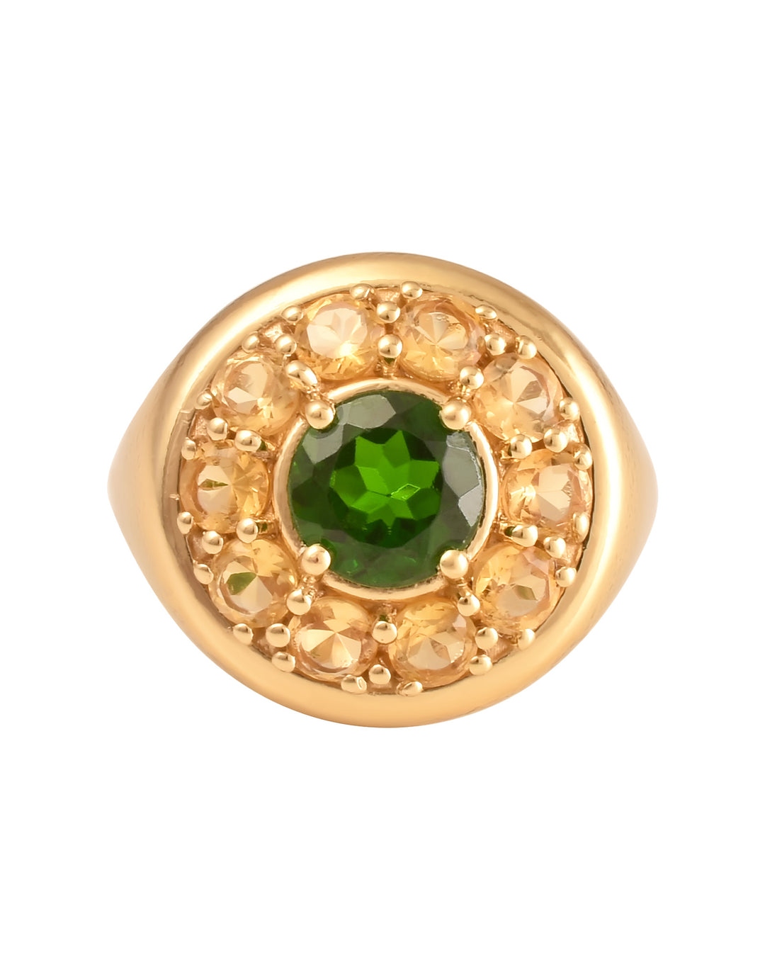 Bague Marigold, Diopside Chromifère, Citrine