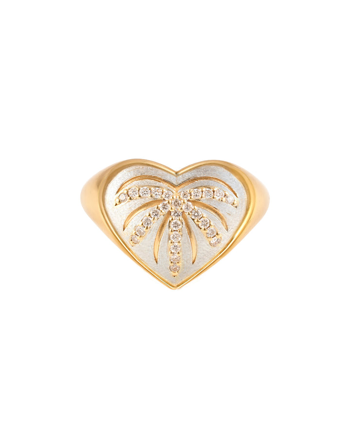 Bague Palme bohème chic en argent plaqué or 24 carats avec moissanite, design palmier et feu d'artifice