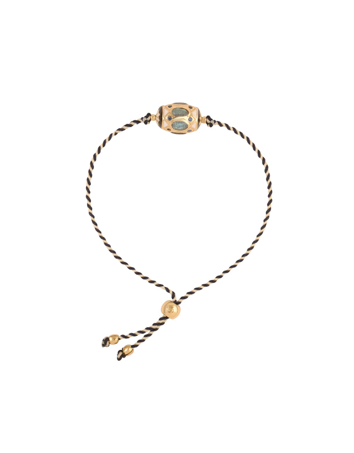 Armband Baracoa Zweifarbiges Garn in Ecru und Marineblau