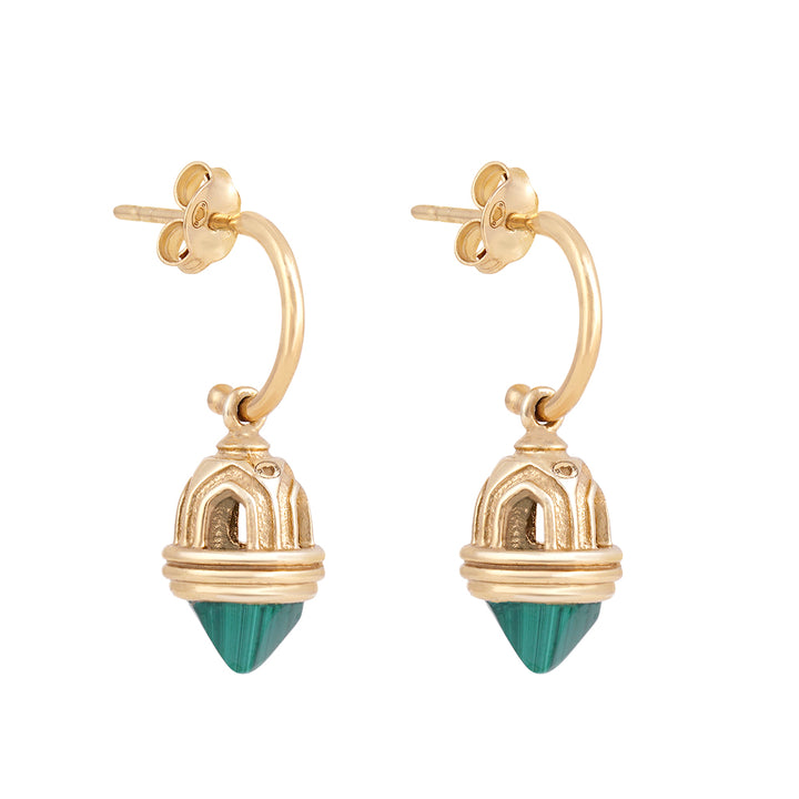 Temple Malachite Boucles d’oreilles