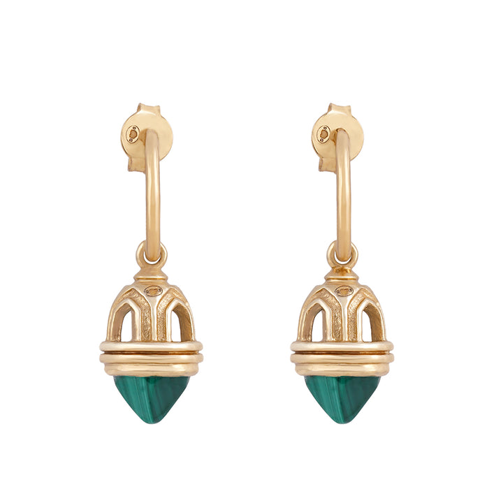 Temple Malachite Boucles d’oreilles