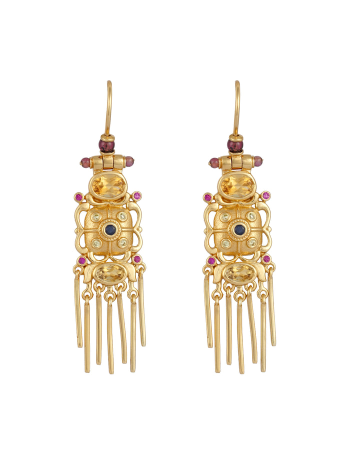 Boucles d’oreilles Emily -Bleu Saphire Vert CZ