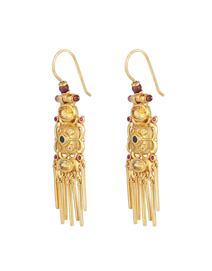Boucles d’oreilles Emily -Bleu Saphire Vert CZ