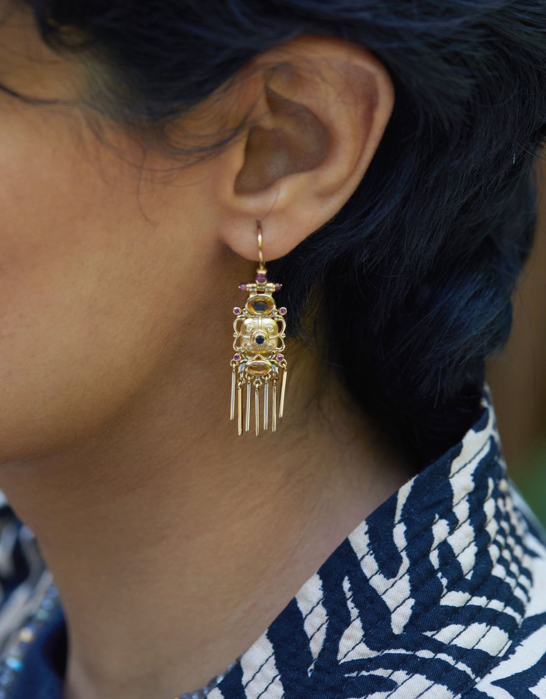 Boucles d’oreilles Emily -Bleu Saphire Vert CZ