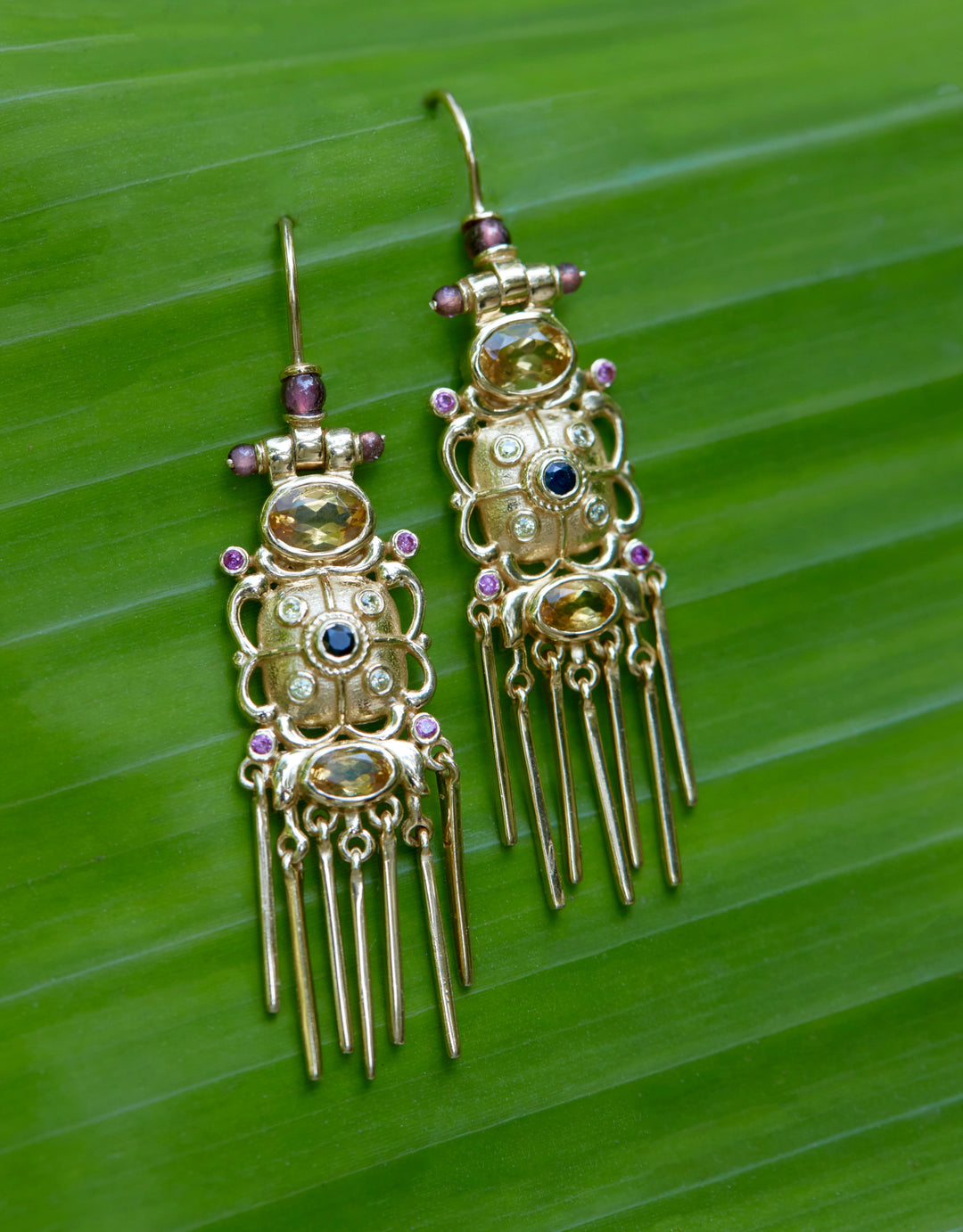 Boucles d’oreilles Emily -Bleu Saphire Vert CZ