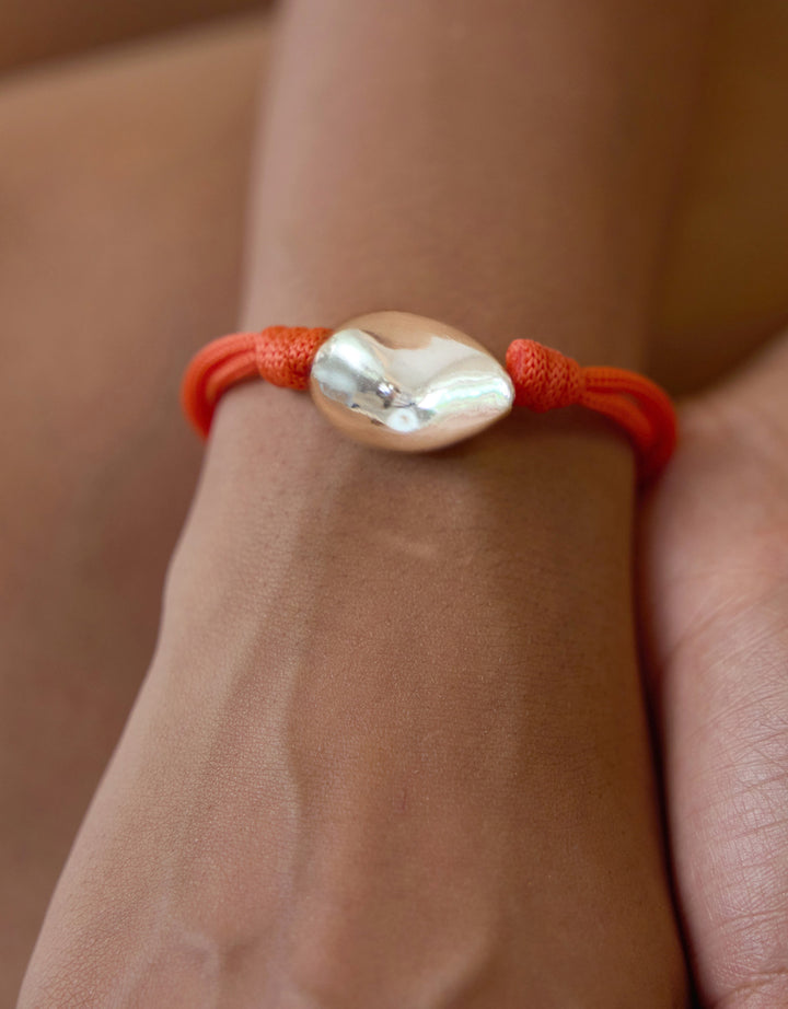 Bracelet Naga Argent Fil Corail