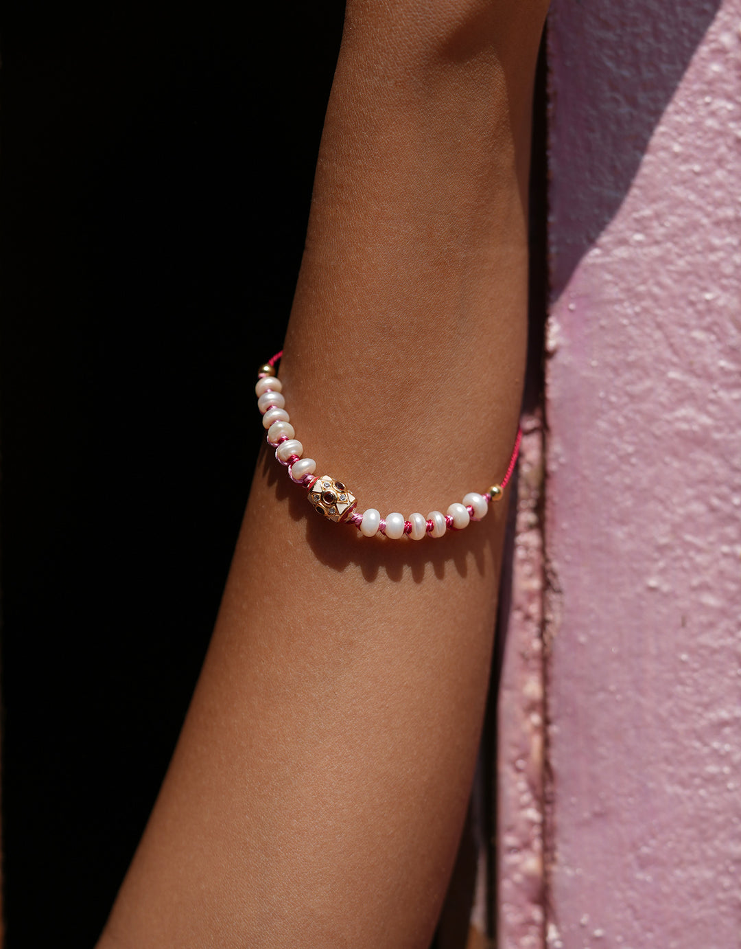 Bracelet Orishas S - Grenat, Eau Perle