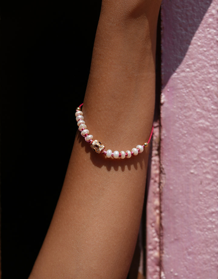 Bracelet Orishas S - Grenat, Eau Perle