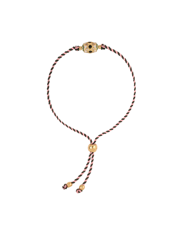 Armband Vinales zweifarbig dunkelgrün und hellrosa