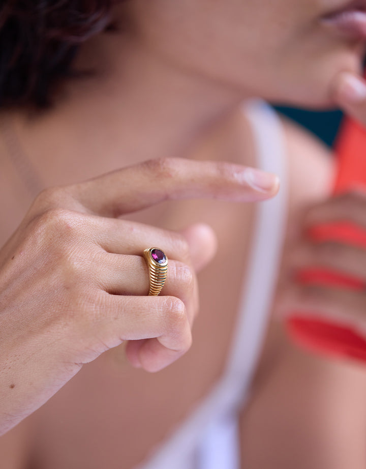 Bague Buren Pinky Grenat