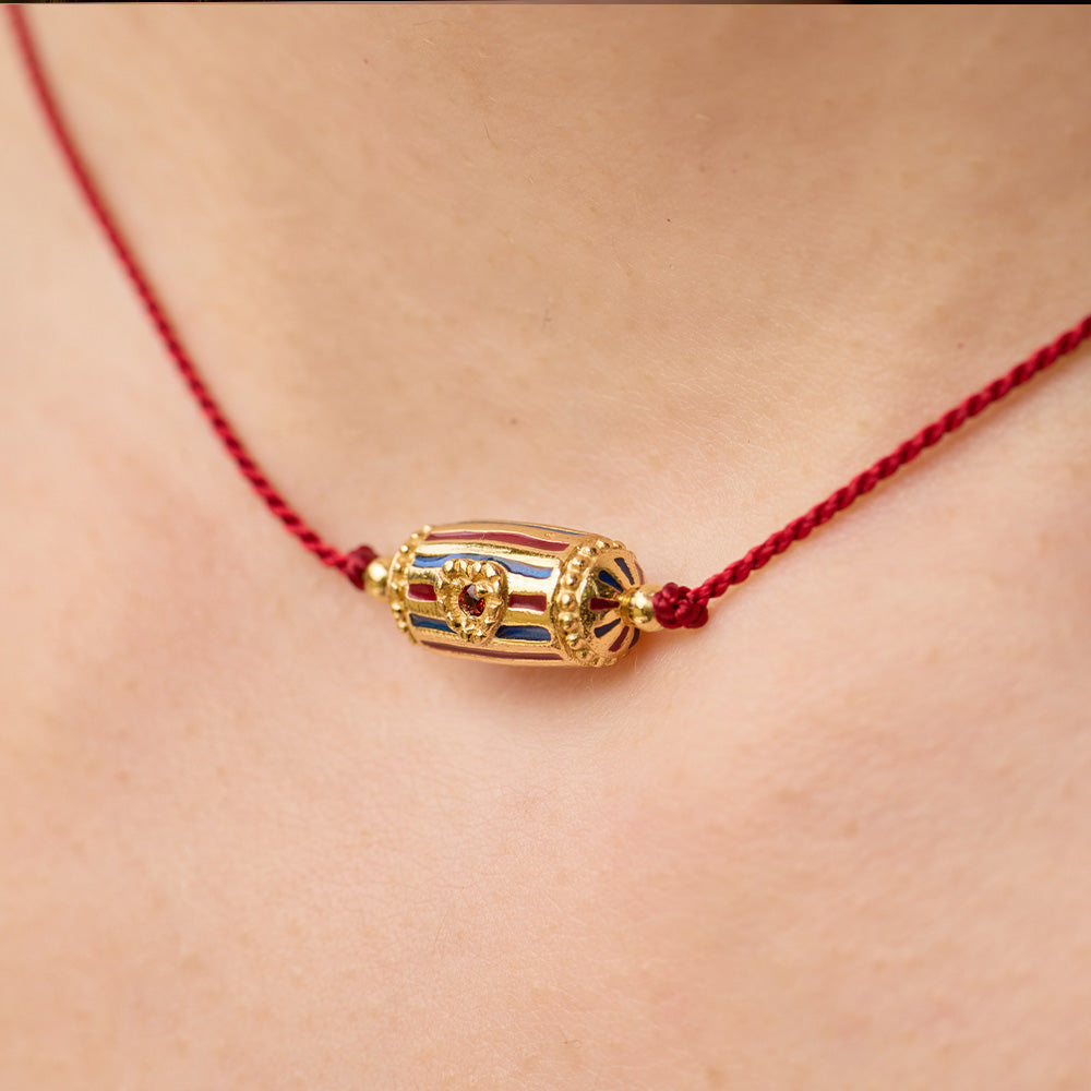 Choker Rakhi Lola Enamel fil Rouge