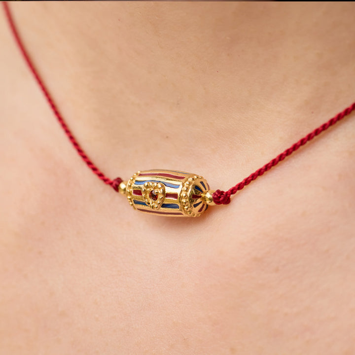 Choker Rakhi Lola Enamel fil Rouge