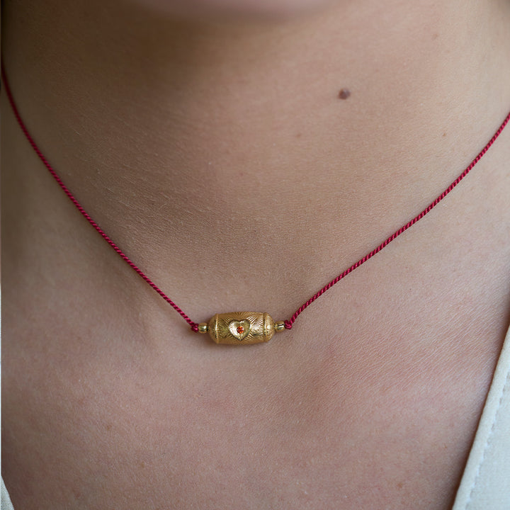 Choker Rakhi Mon coeur fil rouge