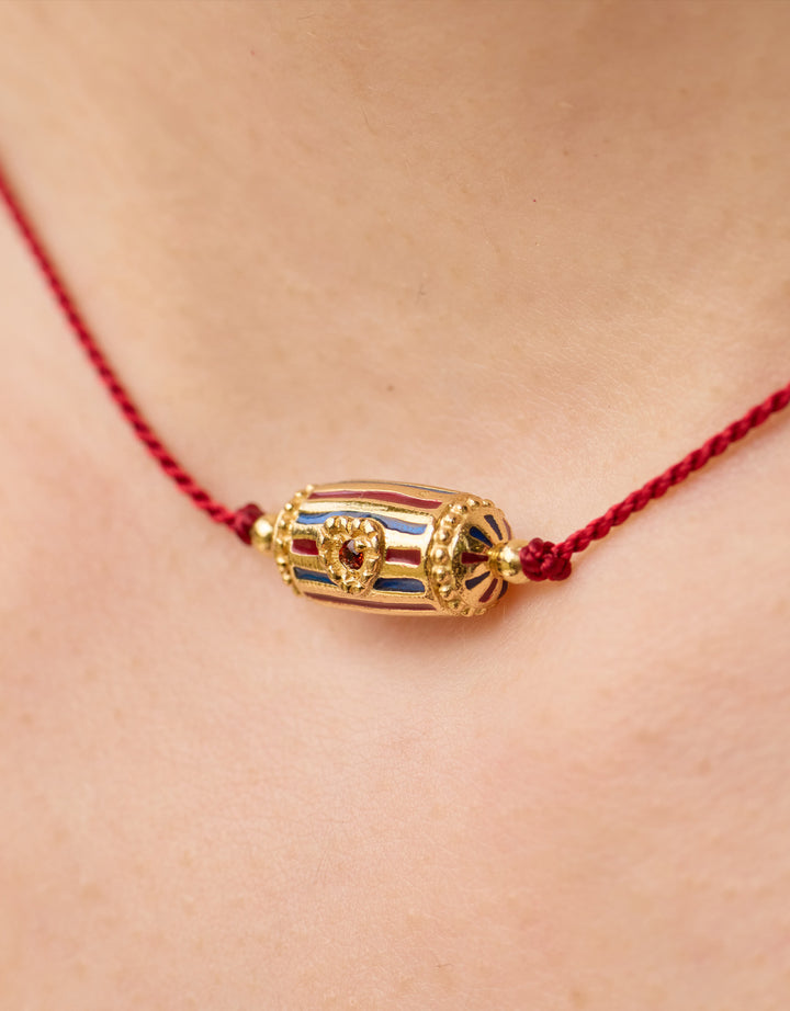 Choker Rakhi Lola en Émail Fil Rouge