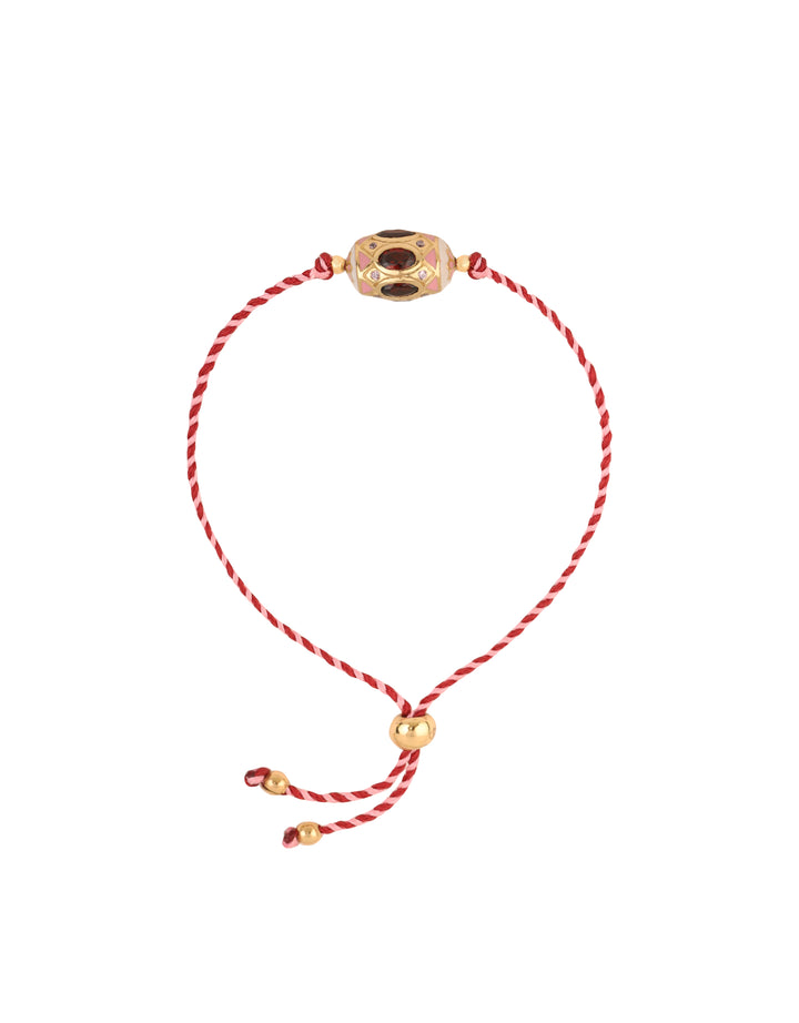 Armband Cien Fuegos Zweifarbiger Faden Rot und Rosa
