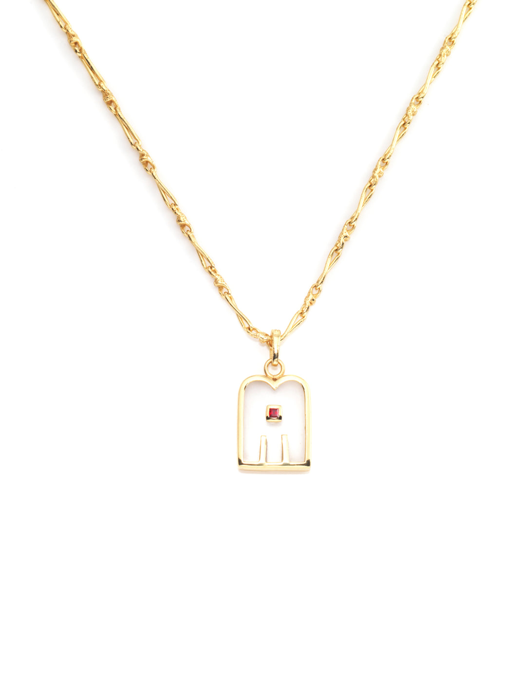 Thali Necklace Crystal Garnet Stone 