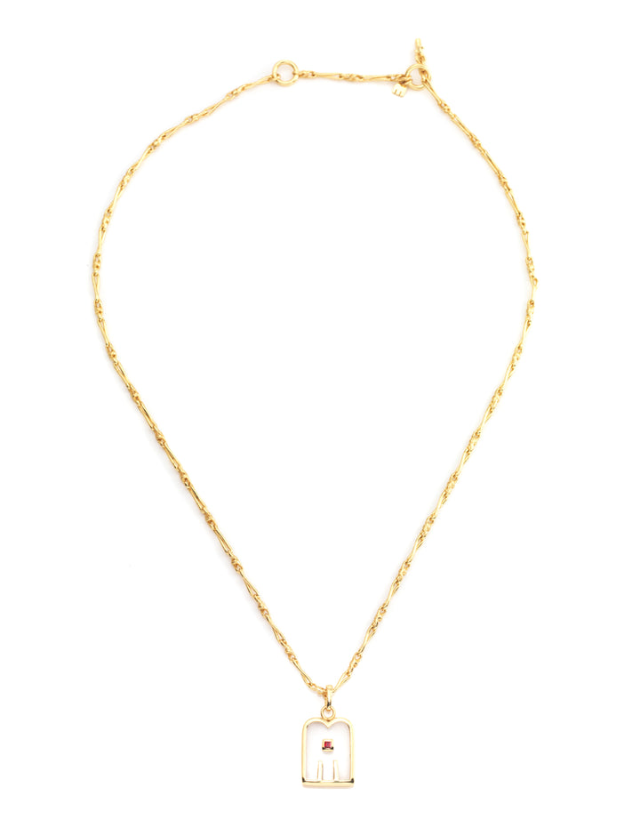 Thali Necklace Crystal Garnet Stone 