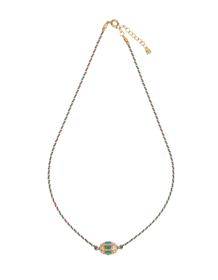 Collier Varadero fil bicolore Vert et Rose clair