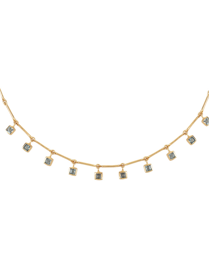 Collier 5 Eléments Topaze bleu London