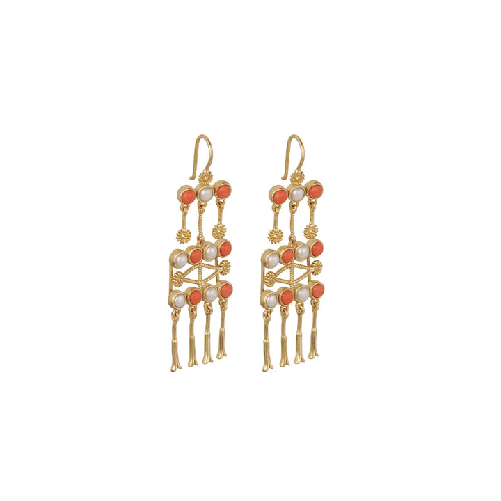 Frida 4 Corail Boucles d'oreilles