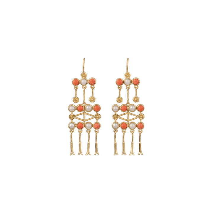 Frida 4 Corail Boucles d'oreilles