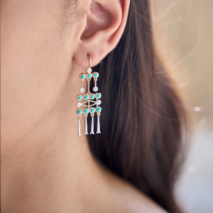 Frida 2 Turquoise Boucles d'oreilles
