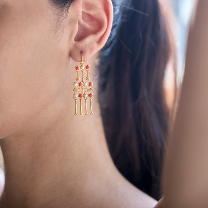 Frida 4 Corail Boucles d'oreilles