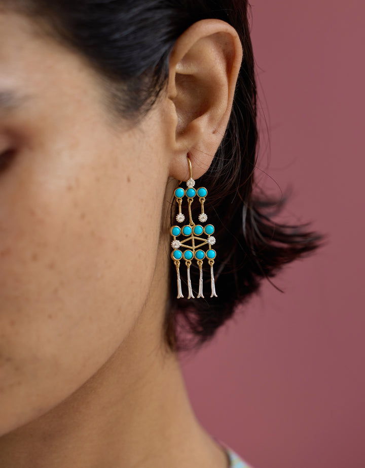 Frida 2 Turquoise Boucles d'oreilles