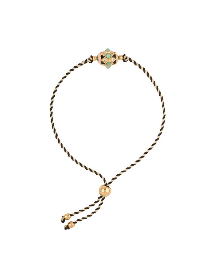 Armband Havana, zweifarbiges Garn in Schwarz und Ecru