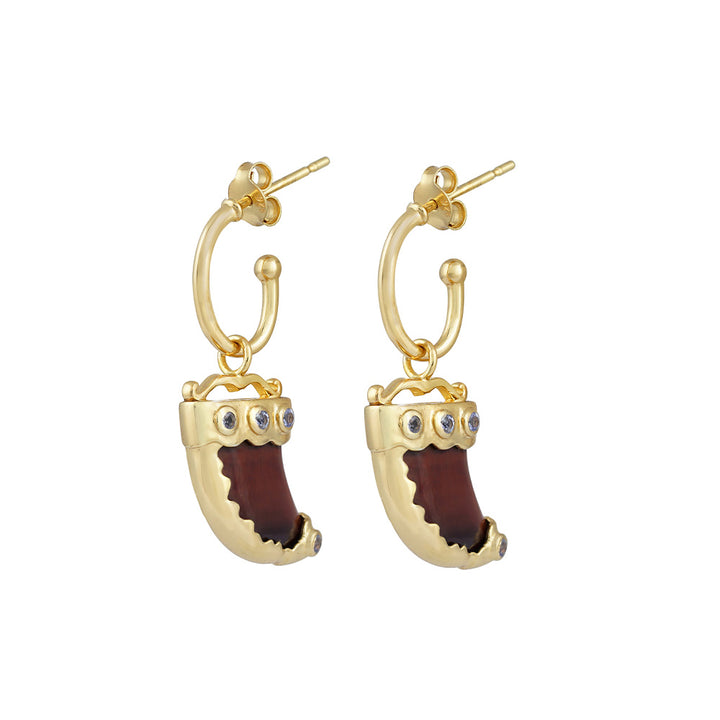 Mini shere khan 1 Tiger eye Boucles d’oreilles