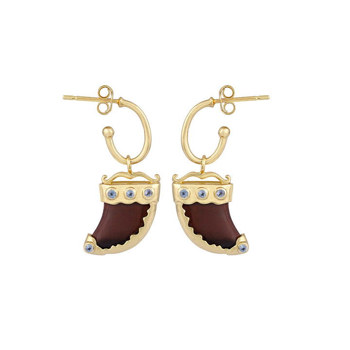 Mini shere khan 1 Tiger eye Boucles d’oreilles