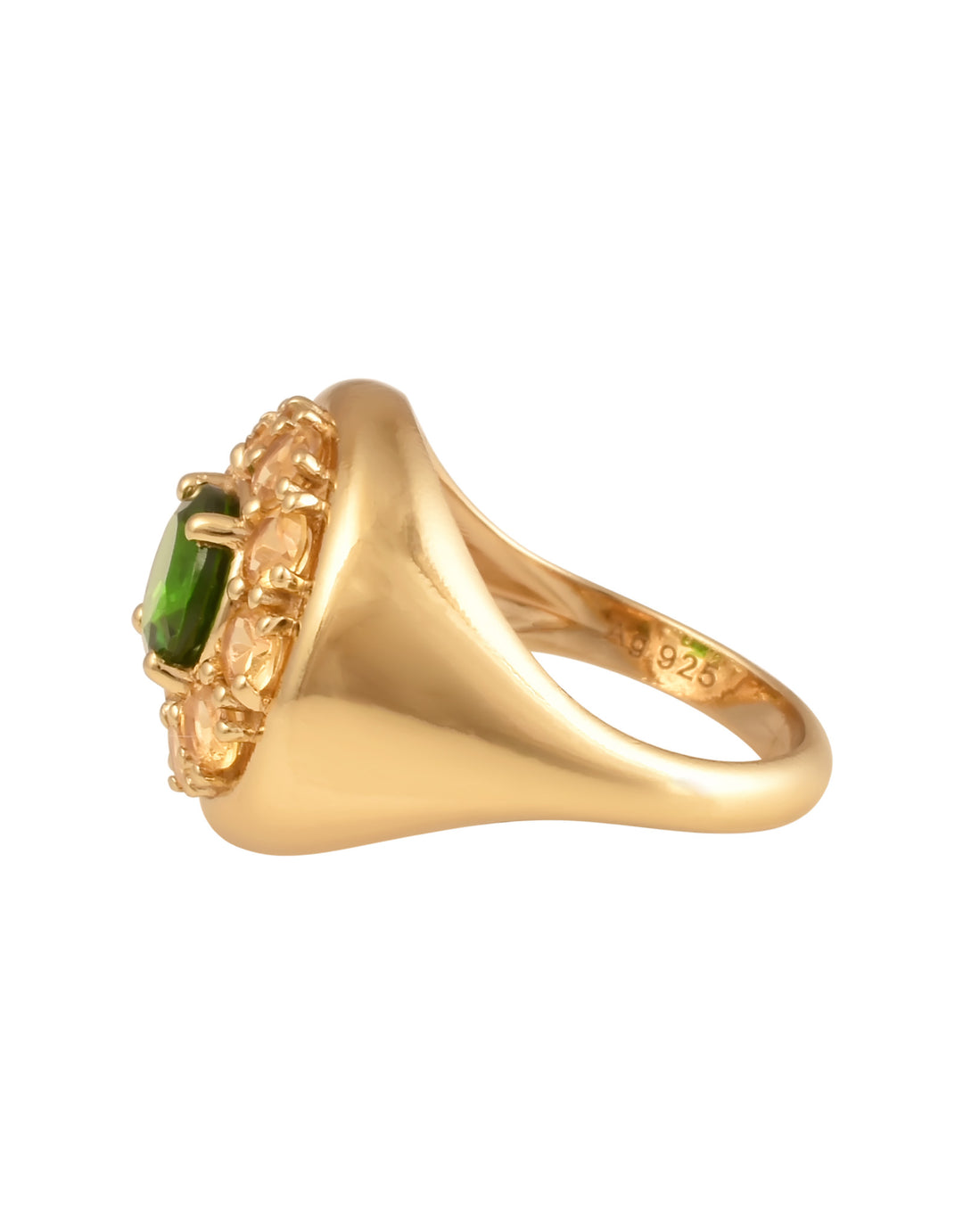 Bague Marigold, Diopside Chromifère, Citrine