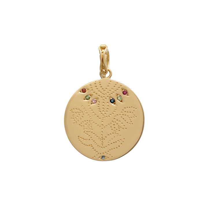 Medaille fleur du 2 Taj mahal Charm Multi tourmaline