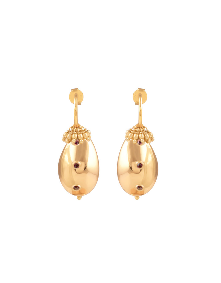 Naga Earrings Gold White Topaz (Per piece / Unit)