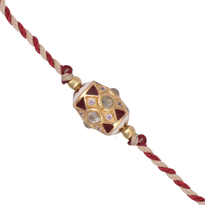 Malecon fil bicolor Blanc cassé et Rouge Bracelet
