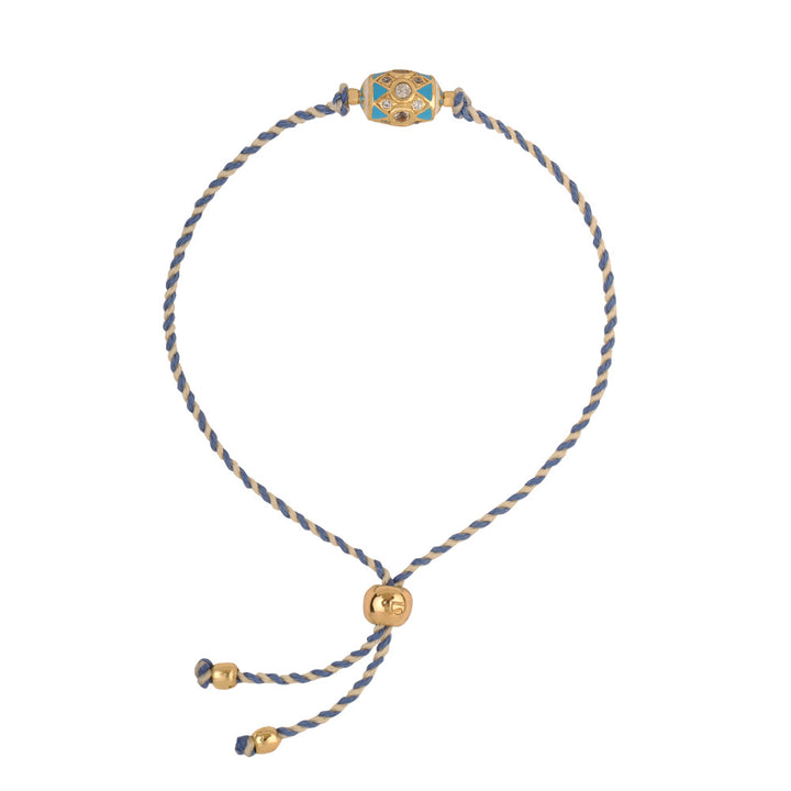 Bracelet Bayamo fil bicolor écru et bleu