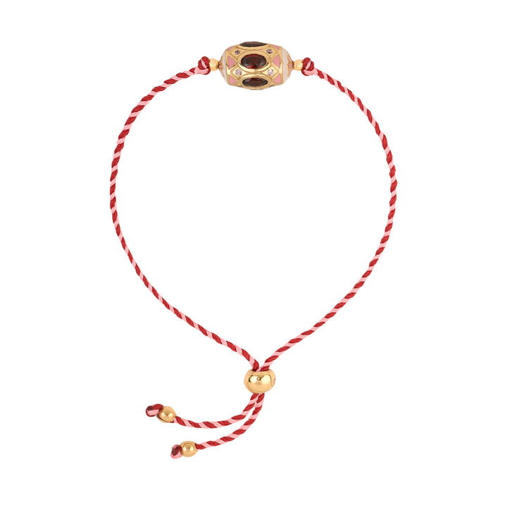 Bracelet Cien Fuegos Fil bicolore Rouge et Rose