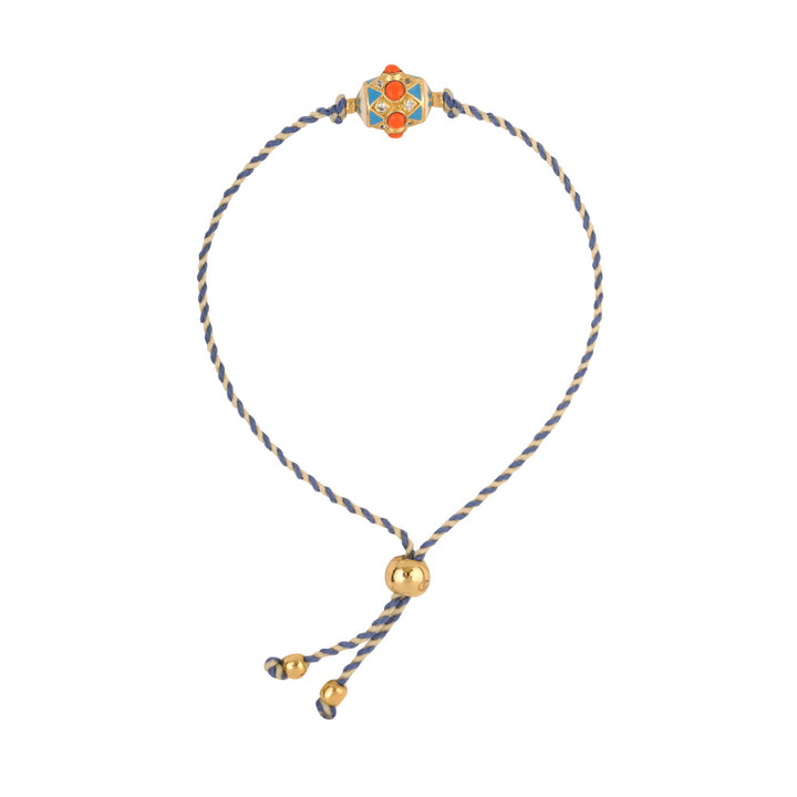 Bracelet Matanzas fil bicolor Écru et bleu